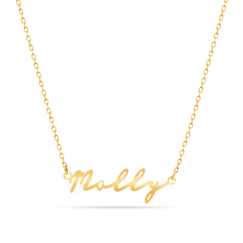 Abbott Lyon Signature Name Necklace front view in gold