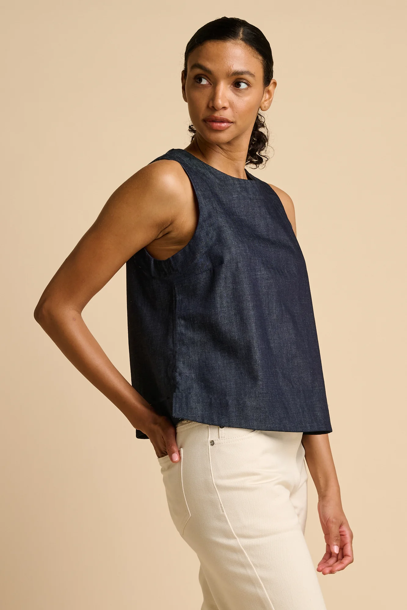 Community Clothing Sybil sleeveless denim top product image