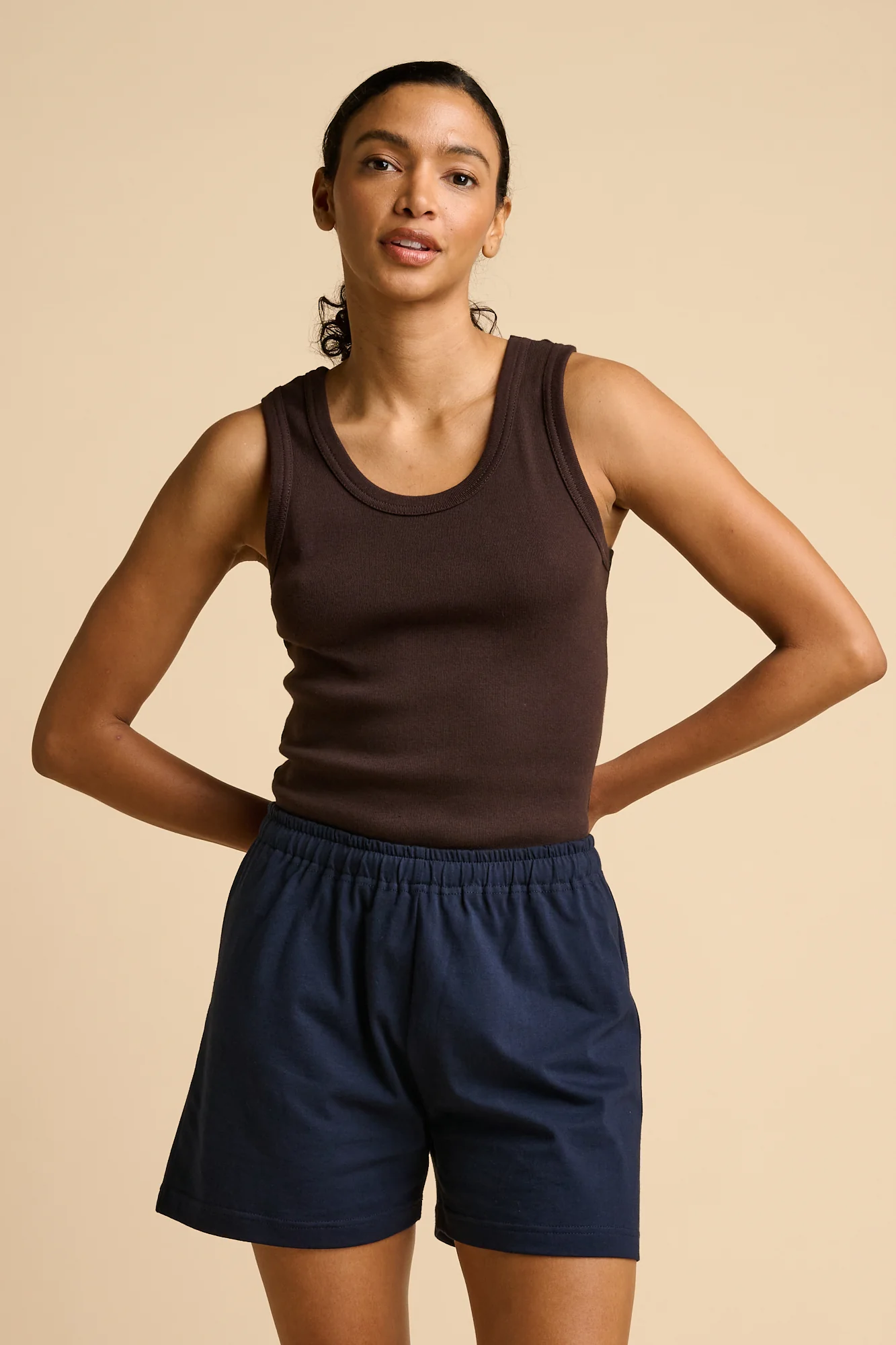 Community Clothing navy women jersey shorts product image