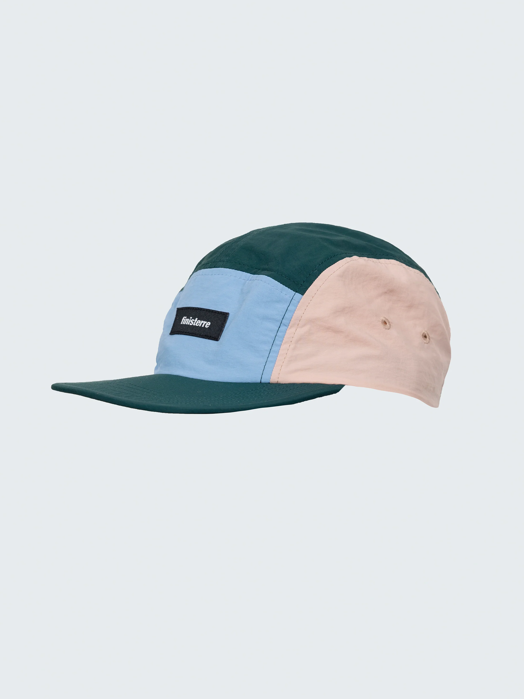 Finisterre Apex five panel cap in pink and green