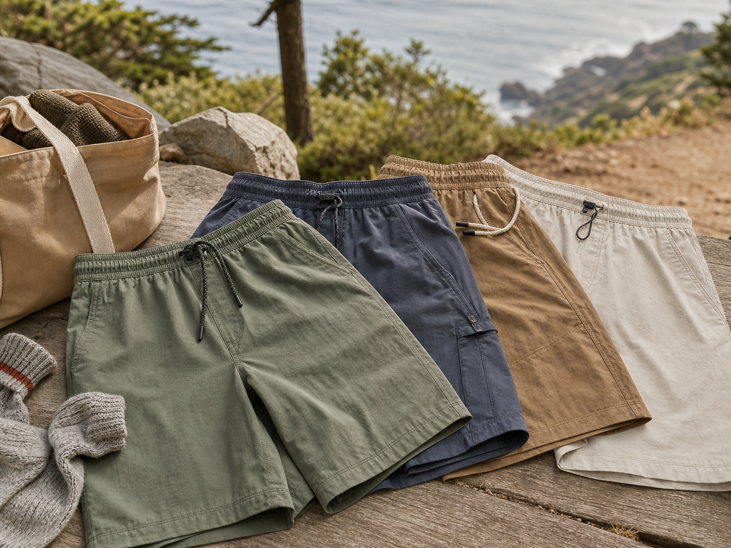 Passenger men's outdoor shorts collection with travel and walking use cases